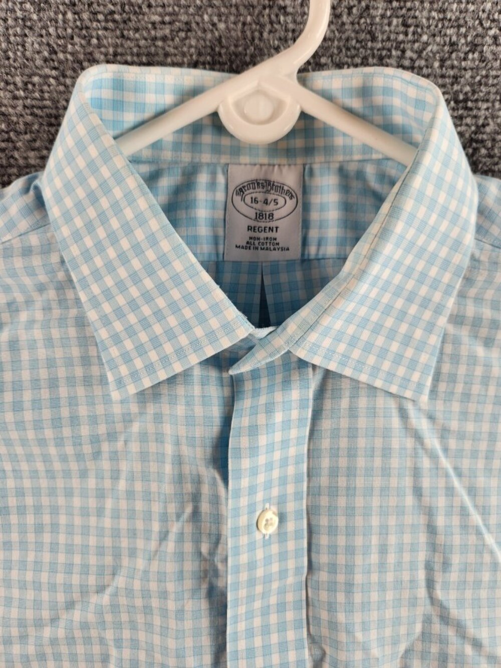 Brooks Brothers Regent 16 4/5 Non-iron Blue Check Long Sleeve Button Up Shirt